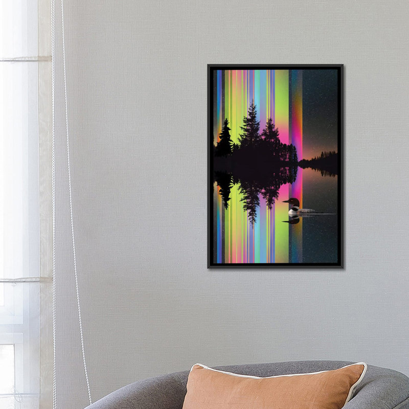 Lake Lights, Cadre flottant noir, H 26 po x l 18 po