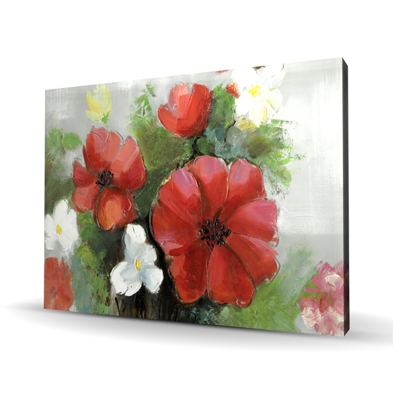 Abstract Wild Flowers Bundle - Gray Canvas Bedroom Decor