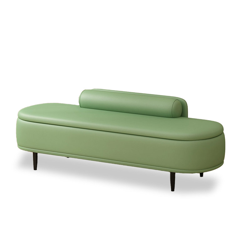 Banc en similicuir massif et en bois massif résistant aux égratignures pour salon et chambre à coucher Minimalist, Vert clair
