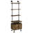 Rustic Appeal Side With Oak And Black And Three Shelf Two-Door Storage Metal Frame