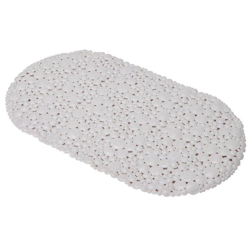Bath Bliss Non-Slip Natural Plant Based Fibers Bath Mat, White
