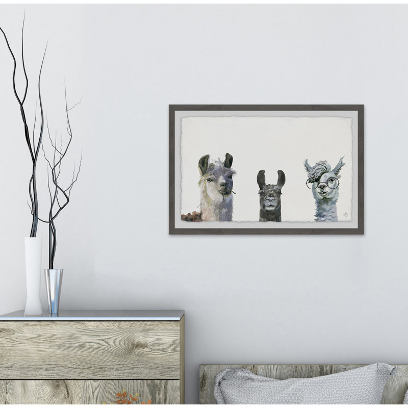 Agawam Animals Framed Art, 20" H x 30" W x 1.5" D, Gray Framed