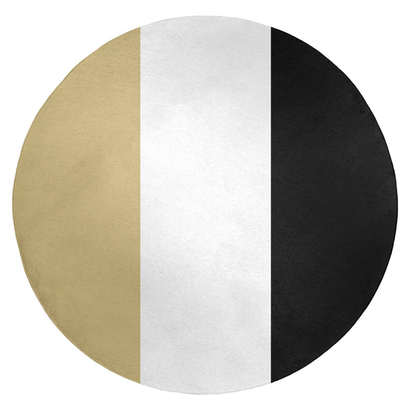 Tapis doré/noir, Rond 5 pi