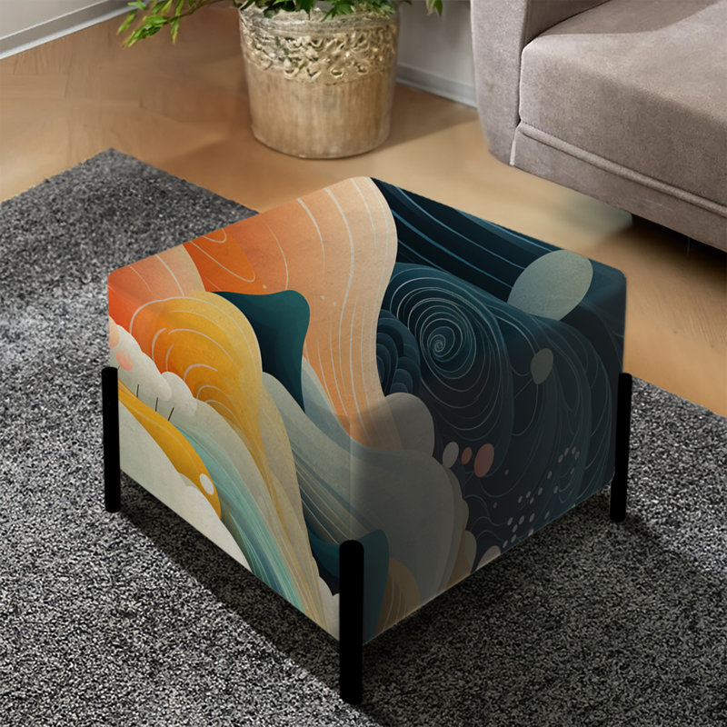 Repose-pieds Teal Zen Landscape Harmony - Coastal Square