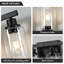 Éclairage pour salle de bain 5 lumières noir, luminaire mat 31 po, appliques murales avec abat-jour en verre transparent, applique murale pour salle de bain noire sur miroir