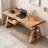 Brown Rectangular Hight adjustable Solid Wood with 1 drawers desk-108201455