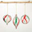 3 Piece Striped Finial Ornament Set