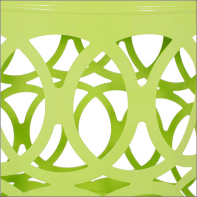 Outdoor Metal End Table - Large, Durable Powder-Coated Iron With Elegant Iron Cut Design For Modern Spaces.