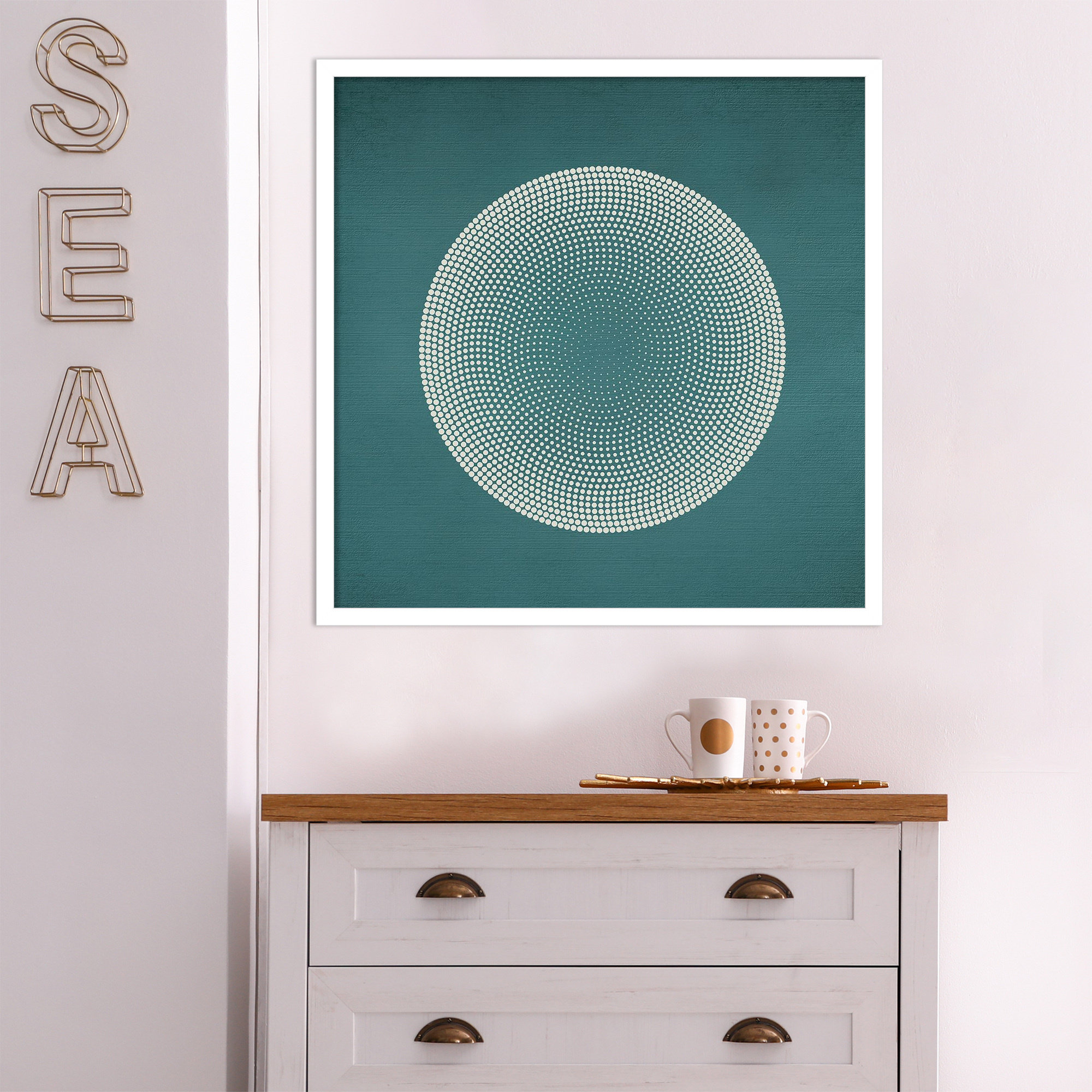 Circles by Incado, 25" H x 25" W x 1" D, White
