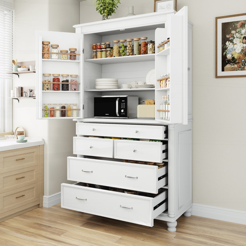 Accent Cabinet, Blanc / argenté