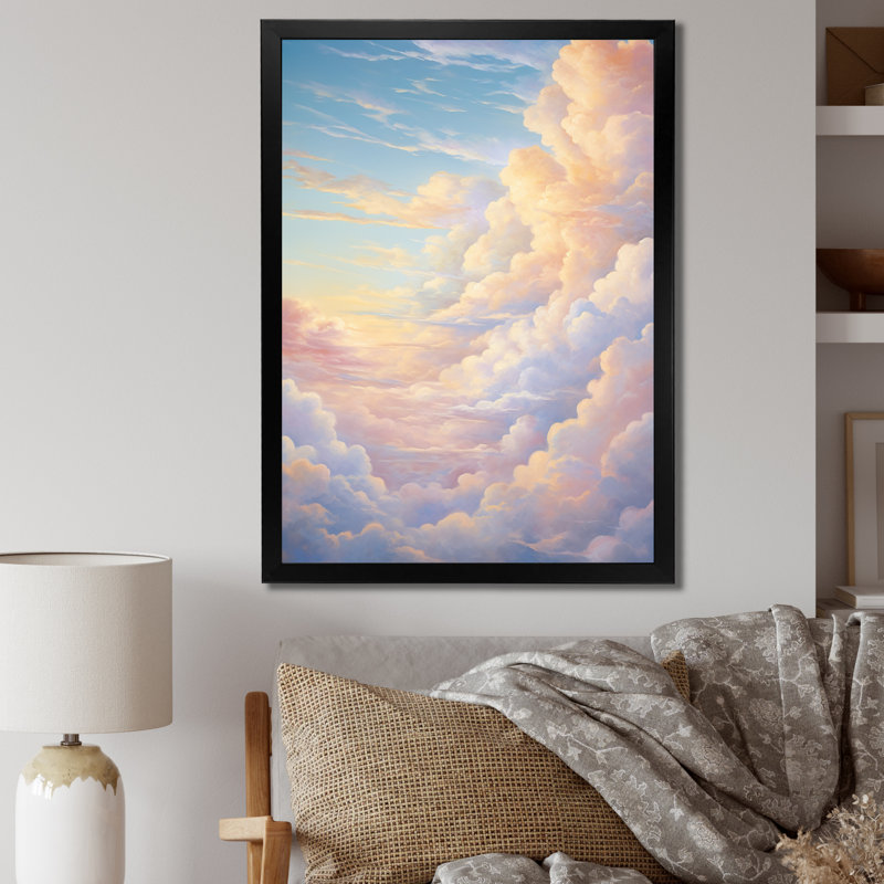 «White Sky Pure Elegance VI», reproduction d'art sur toile, H 32 po x l 24 po x P 1 po, Cadre photo noir