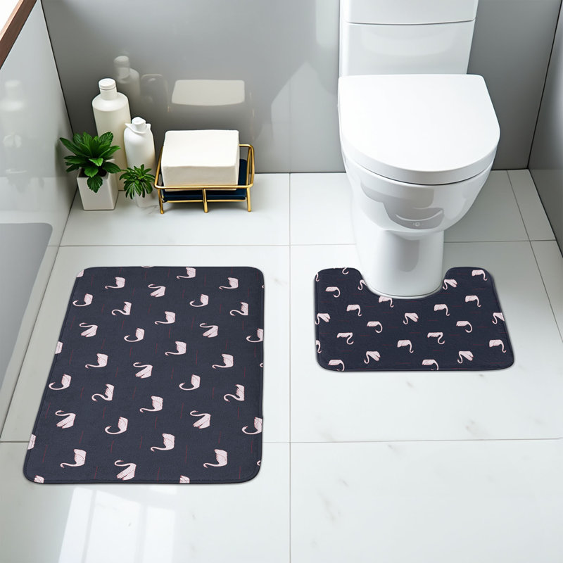  Ensemble de 2 tapis de salle de bain Swan