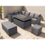 Rosen 9 Seater Corner Sofa  Set With Fire-pit Dining Table With Storage Box & Rain Cover-1434940011