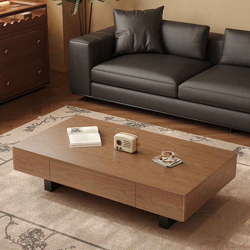 Simple rectangular coffee table., 13.8" H x 51.2" L x 27.6" W, Brown