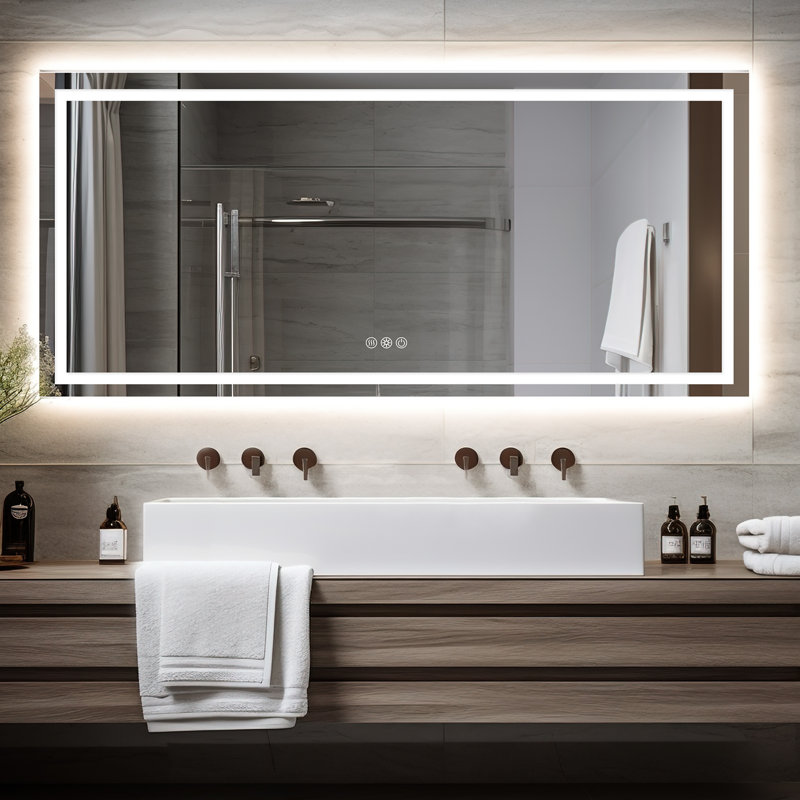 Miroir de meuble-lavabo à DEL 3 couleurs, 36 po x 72 po