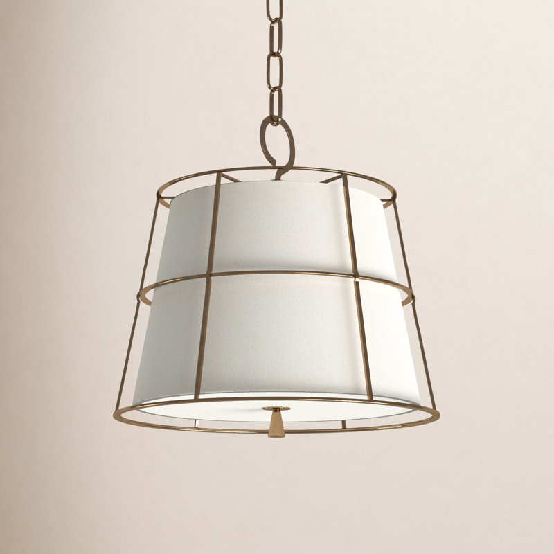 Luminaire suspendu conique à 2 lumières Amadi, Laiton vieilli