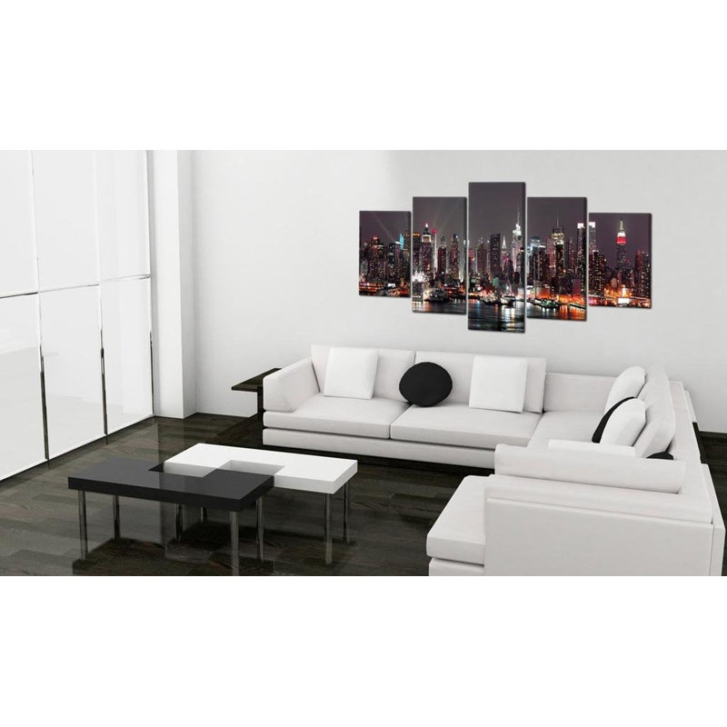 Marinee Manhattan At Night sur toile, reproduction de 5 pièces