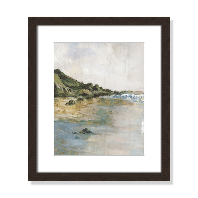 Tide’s Edge Print by Casa Fine Arts, 15" H x 13" W x 1.25" D, Walnut Framed Print with Mat