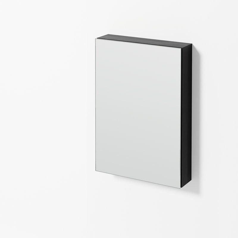 Faso 420mm W 15240mm H Surface Frameless Medicine Cabinet Mirror 2 Adjustable, Dark Oak