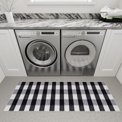Tapis de couloir intérieur à carreaux antidérapant Homeline Buffle