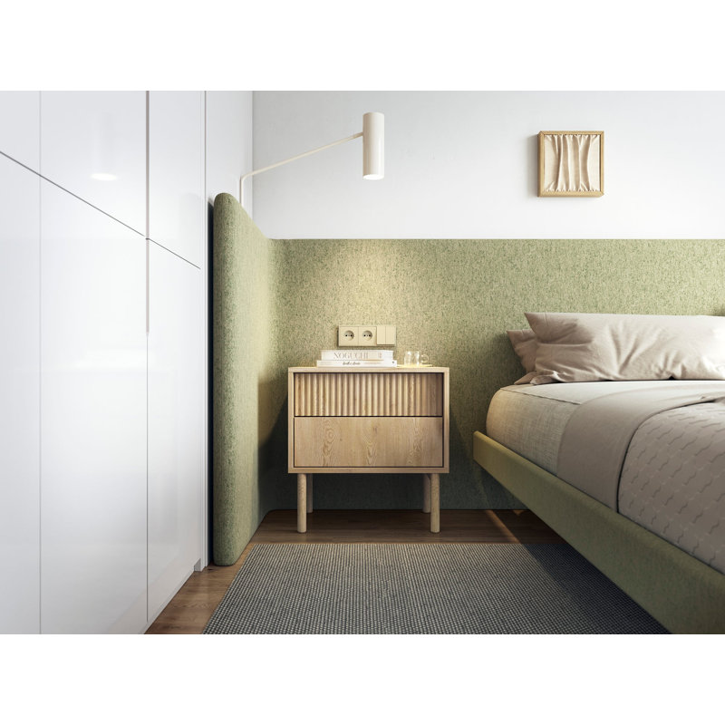 53cm W Solid Wood Bedside Table