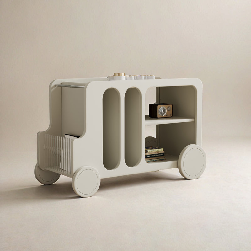 Table d'appoint mobile de style crème 35,43 pouces pour le salon, canapé élégant compagnon