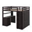 Lit mezzanine double avec tiroirs, bureau et garde-robe-553076156