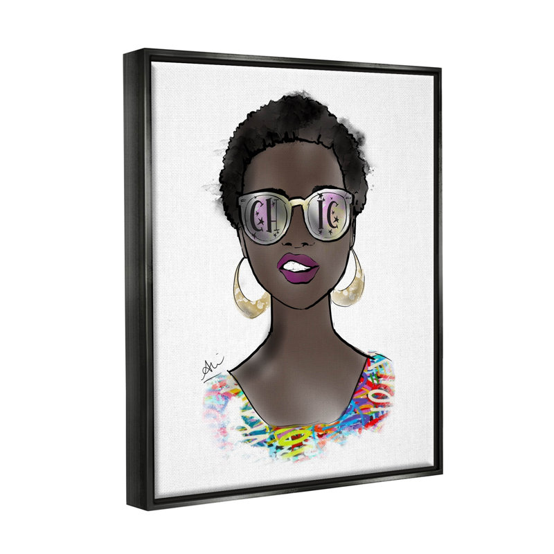 Art chic, audacieux, giclée par Alison Petrie, Cadre flottant noir de jais, H 21 po x l 17 po x P 1,7 po