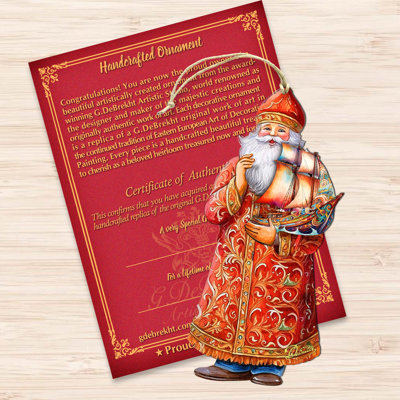 Holiday Cruise With Santa Wooden Ornaments By G. Debrekht