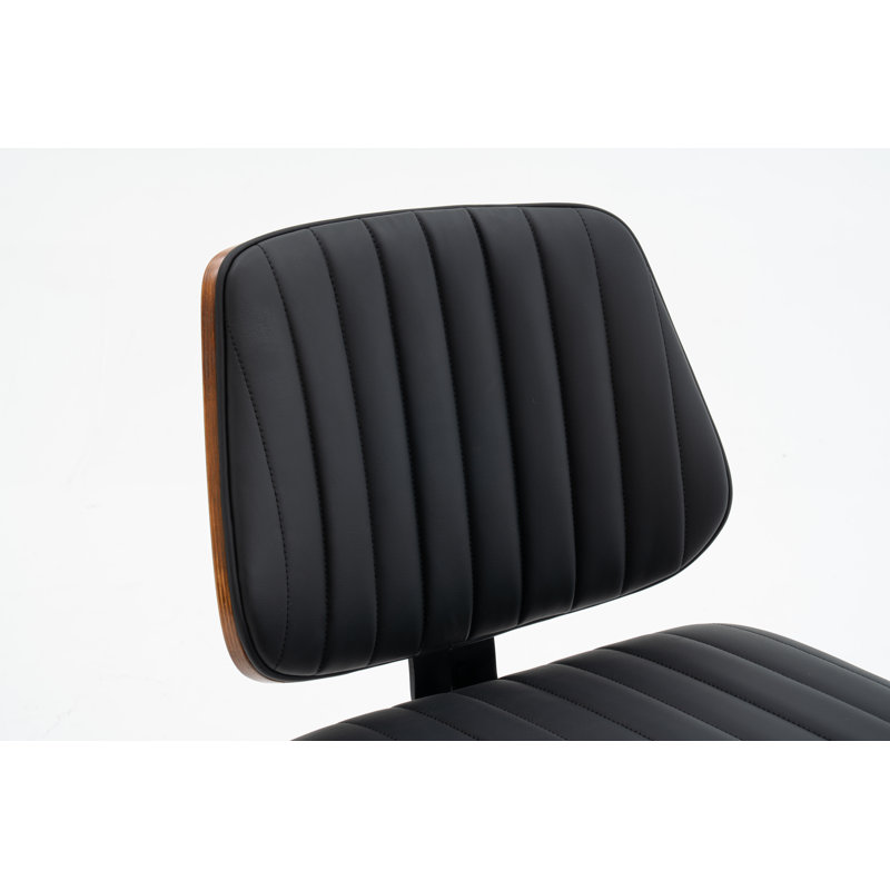 Upholstered Swivel Counter Stool, Black