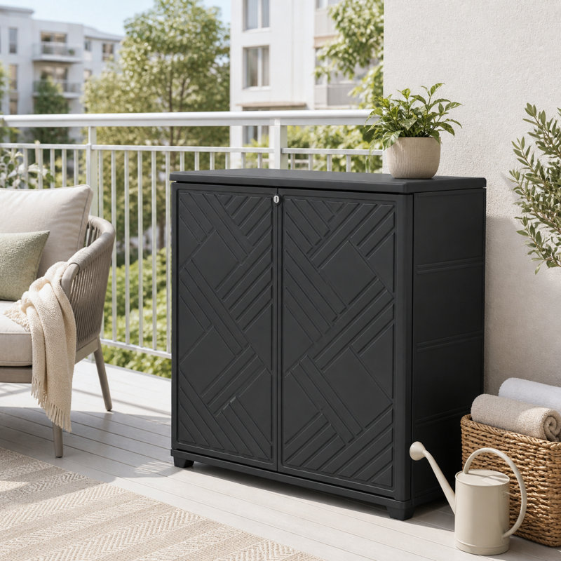 Armoire de rangement extérieure en forme de losange d'une capacité de 200 gallons avec tablette réglable
