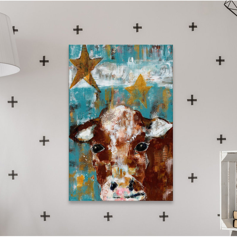 Modern Farm Cow Series 1 Piece Wrapped Canvas Wall Art, 38cm H x 25cm W x 3.81cm D