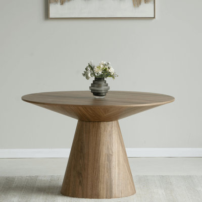 Kathaline 47" Round Dining Table With Ash Wood Veneer Top And Pedestal Base Kathaline Series by Corrigan Studio