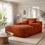 Chaise longue convertible sans assemblage avec accoudoirs larges, coussins et velours côtelé moelleux-1553397053