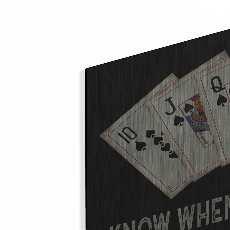 «Know When to Hold 'em» par Cindy Jacobs, art mural en métal, H 16 po x l 24 po