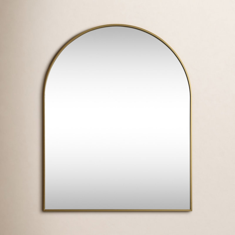 Sabine Metal Arch Wall Mirror, 42" x 33", Brass