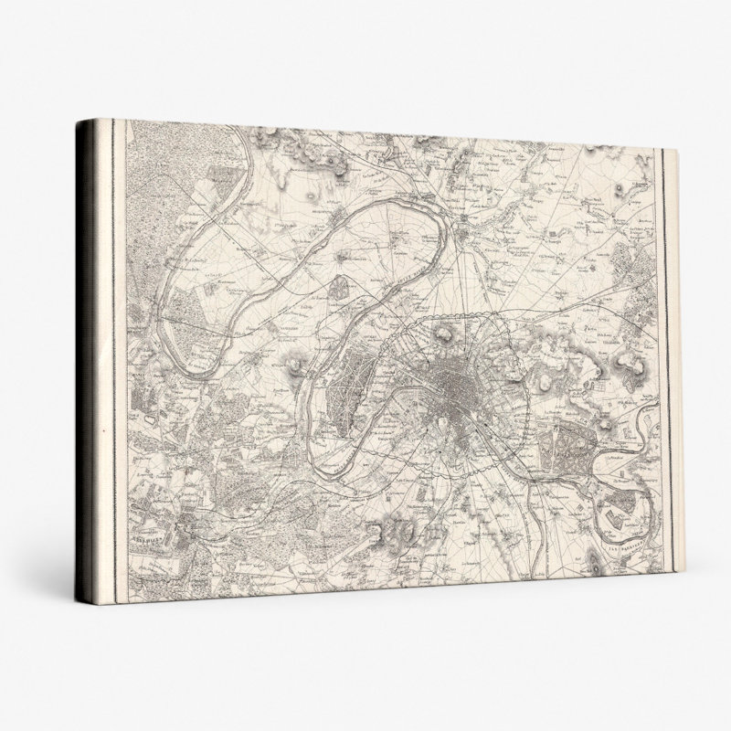 Les Environs de Paris (1857) - Paysage, art mural sur toile, 14" W x 11" H