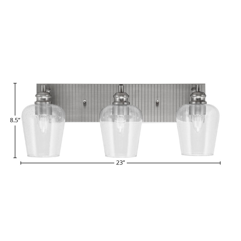 Éclairage pour meuble-lavabo 3 lumières Artesha, Nickel brossé
