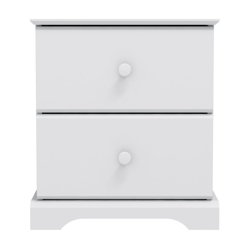 Table de chevet 2 tiroirs Ilmi, Blanc