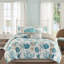 Luxury Cotton Sateen Bedding Sets, Aqua Coastal Style For Spacious Bedroom