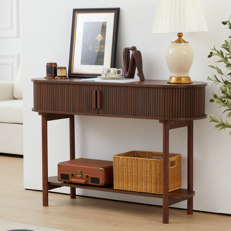 47.24'' Fluted Console Table, Brown