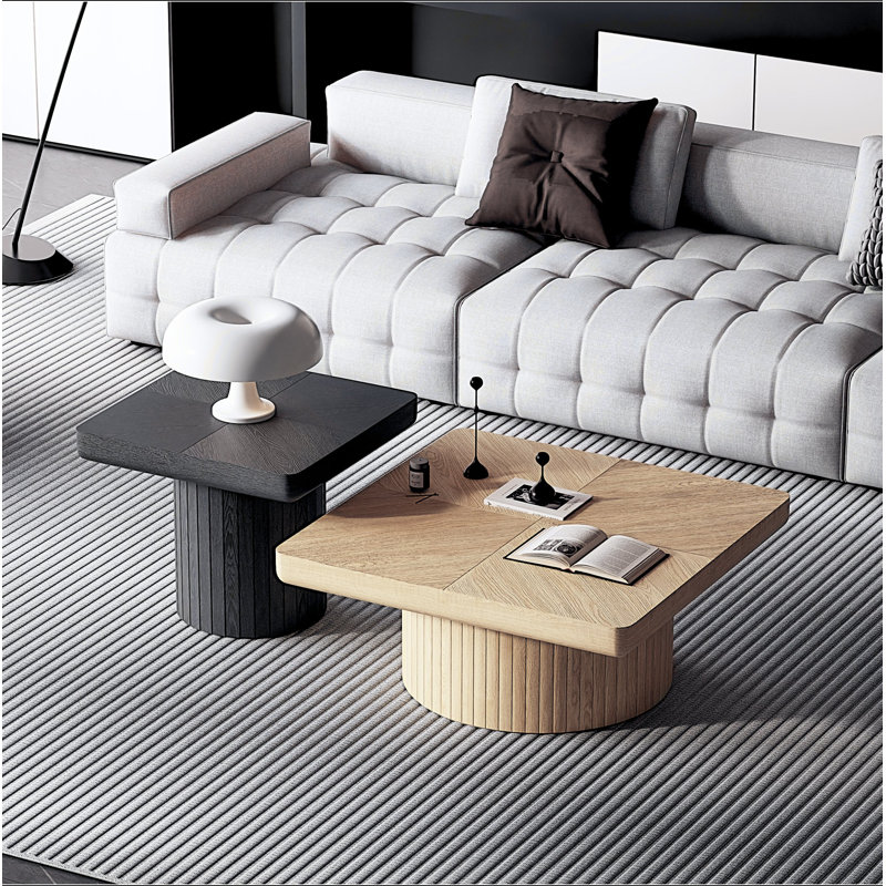 Ensemble de tables basses Modern Modern, Noir, naturel / noir + naturel