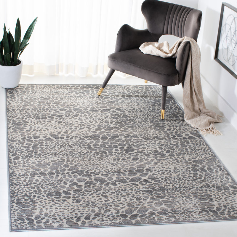 Osbourne Animal Print Viscose Area Rug, Rectangle 122 x 183 cm