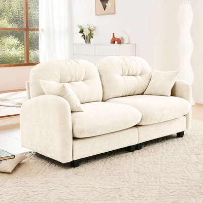 Canapé modulaire Cloud avec tissu chenille, coussin, conception ergonomique, mousse haute densité, base en bois élégante et de qualité pour le salon