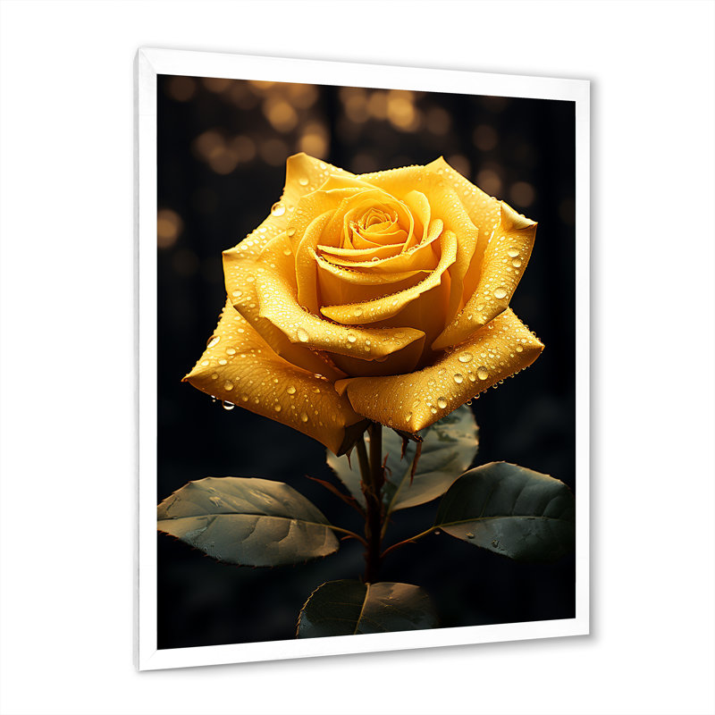 Dannen jaune noir rose Elegance II - imprimé, Cadre photo blanc, H 32 po x l 24 po x P 1 po