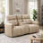 Sonny Manual Motion Recliner Loveseat With Console, Dark Beige Microfiber