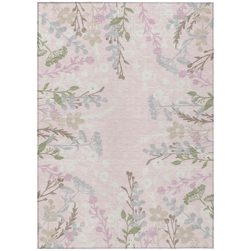 Machine Washable Indoor/Outdoor Chantille ACN2334 Floral Rug, Rectangle 2'6" x 3'10"