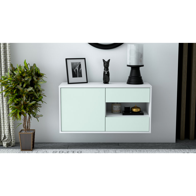 Marling TV Stand, Black/Light Blue