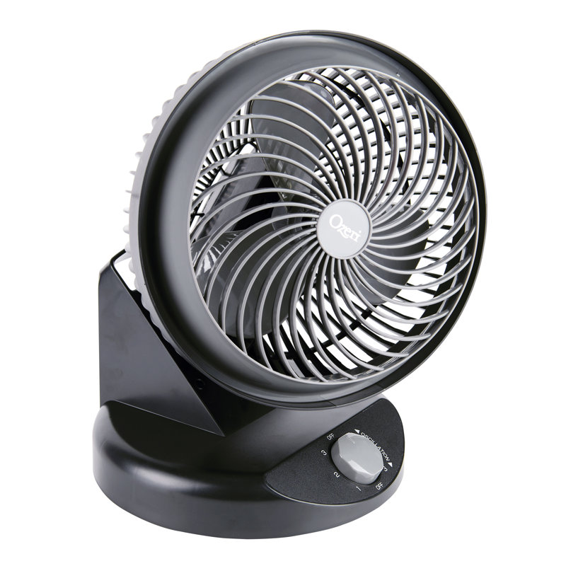 Ventilateur de table oscillant 10 po Ozeri Brezza 360, Gris / noir