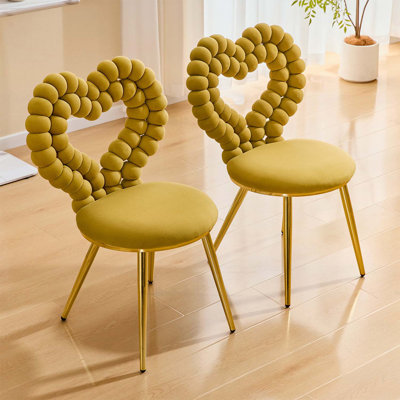 Unique Heart Bubble Tufted Accent Chair